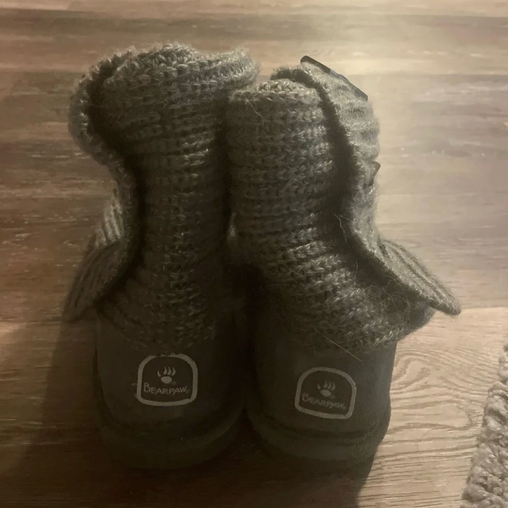 BearPaw Charcoal Knit Boots